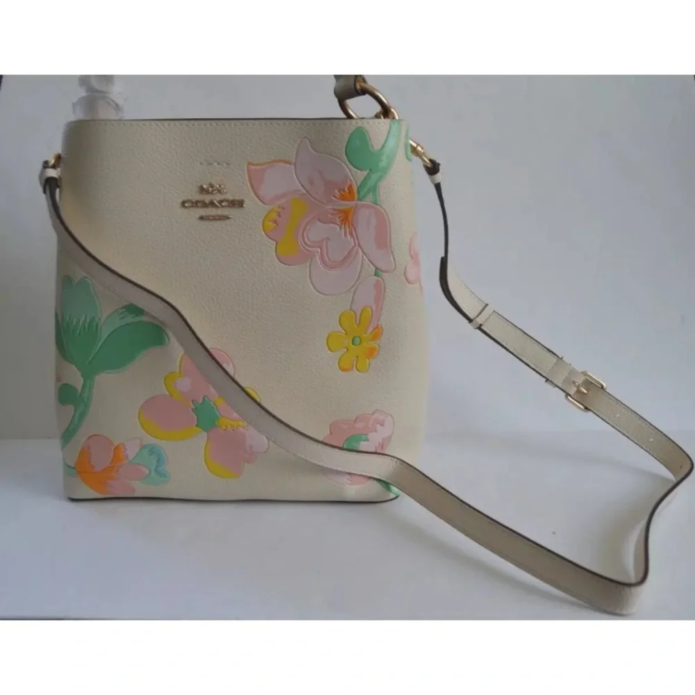 COACH Bucket Bag with Dreamy Land Floral Print Spring Summer Bag NEW WITHOUT TAG - Picture 4 of 15